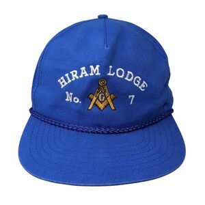 Hiram Lodge No. 7 Snapback Rope Hat Blue OSFA Embroidered Sportsman